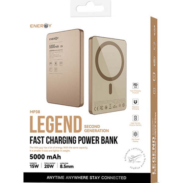 סוללת גיבוי אלחוטית MP38 Legend תומכת MagSafe — מטען נייד מגנטי חכם