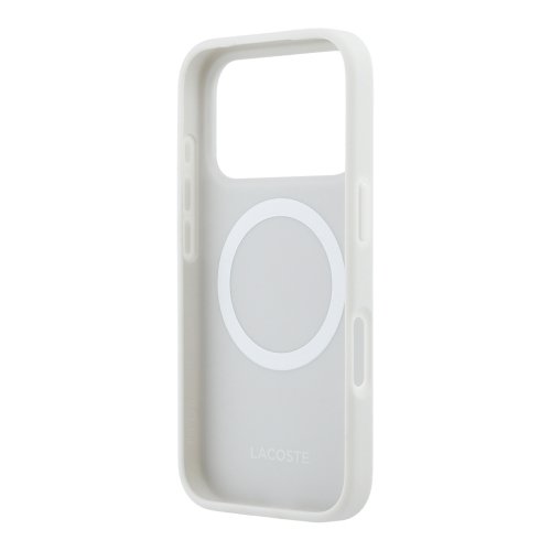 כיסוי LACOSTE MagSafe מקורי לאייפון 17 פרו (iPhone 17 Pro) — אפור Lacquer Logo – תמונה 5