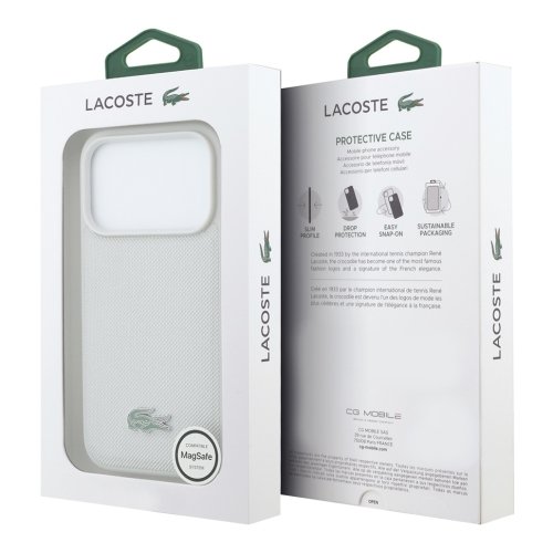 כיסוי LACOSTE MagSafe מקורי לאייפון 17 פרו (iPhone 17 Pro) — אפור Lacquer Logo – תמונה 6