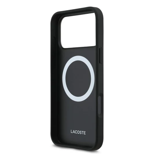 חבילת פרימיום לאייפון 17 פרו: כיסוי LACOSTE MagSafe שחור + כבל C to C איכותי לטעינה מהירה – תמונה 4