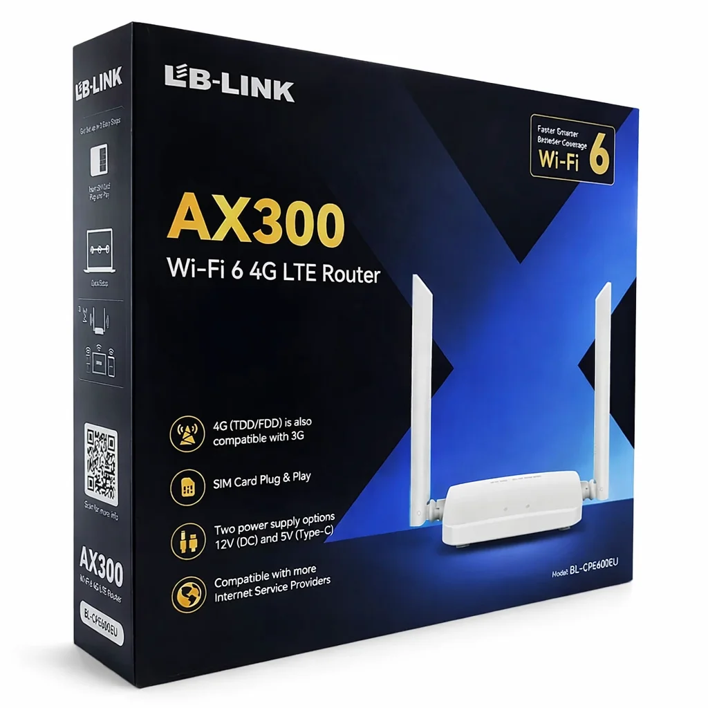 ראוטר סלולרי LB-Link CPE600 נתב אלחוטי 4G LTE עוצמתי עם סלוט לכרטיס סים – תמונה 4