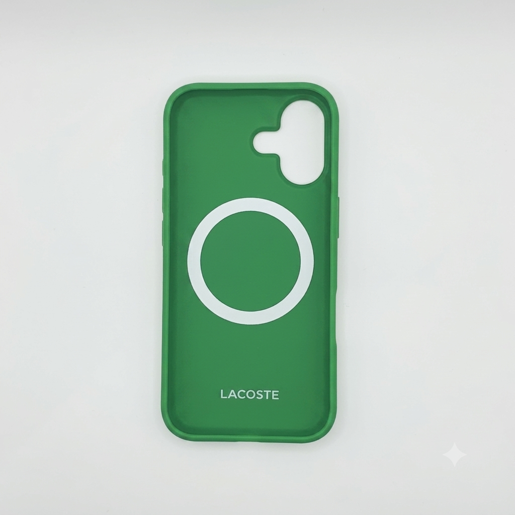 חבילת פרימיום לאייפון 17: כיסוי LACOSTE MagSafe ירוק + כבל C to C איכותי לטעינה מהירה – תמונה 4
