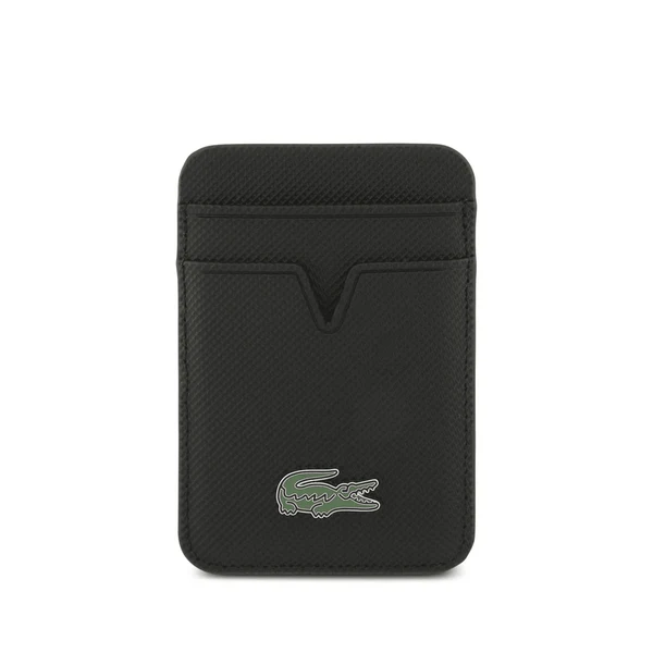 חבילת פרימיום לאייפון 17 פרו מקס: כיסוי LACOSTE MagSafe שחור + ארנק כרטיסים מגנטי תואם – תמונה 7