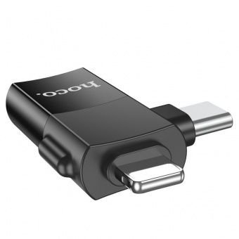 Alternative view of מתאם OTG לאייפון ואנדרואיד HOCO UA17 חיבור USB-C ו-Lightning