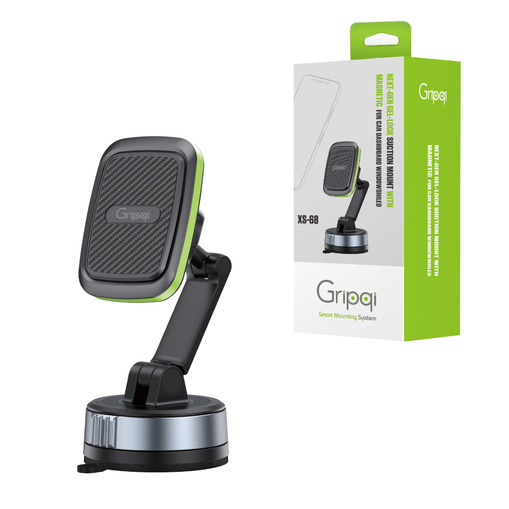 מעמד מגנטי עוצמתי לרכב Gripqi XS68 עם תושבת ואקום חזקה לדשבורד