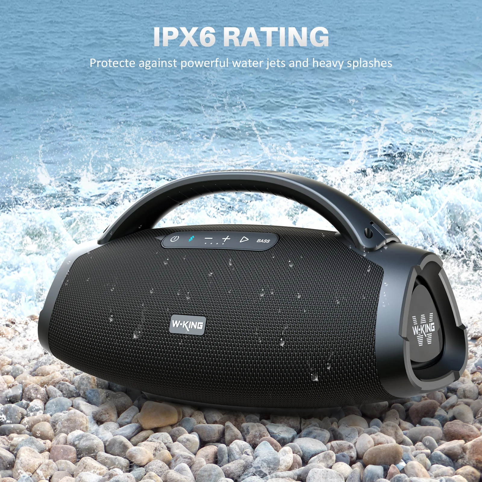 בידורית מקצועית W-King D20 עוצמה 200W - כולל 2 מיקרופונים ועמידות למים – תמונה 3