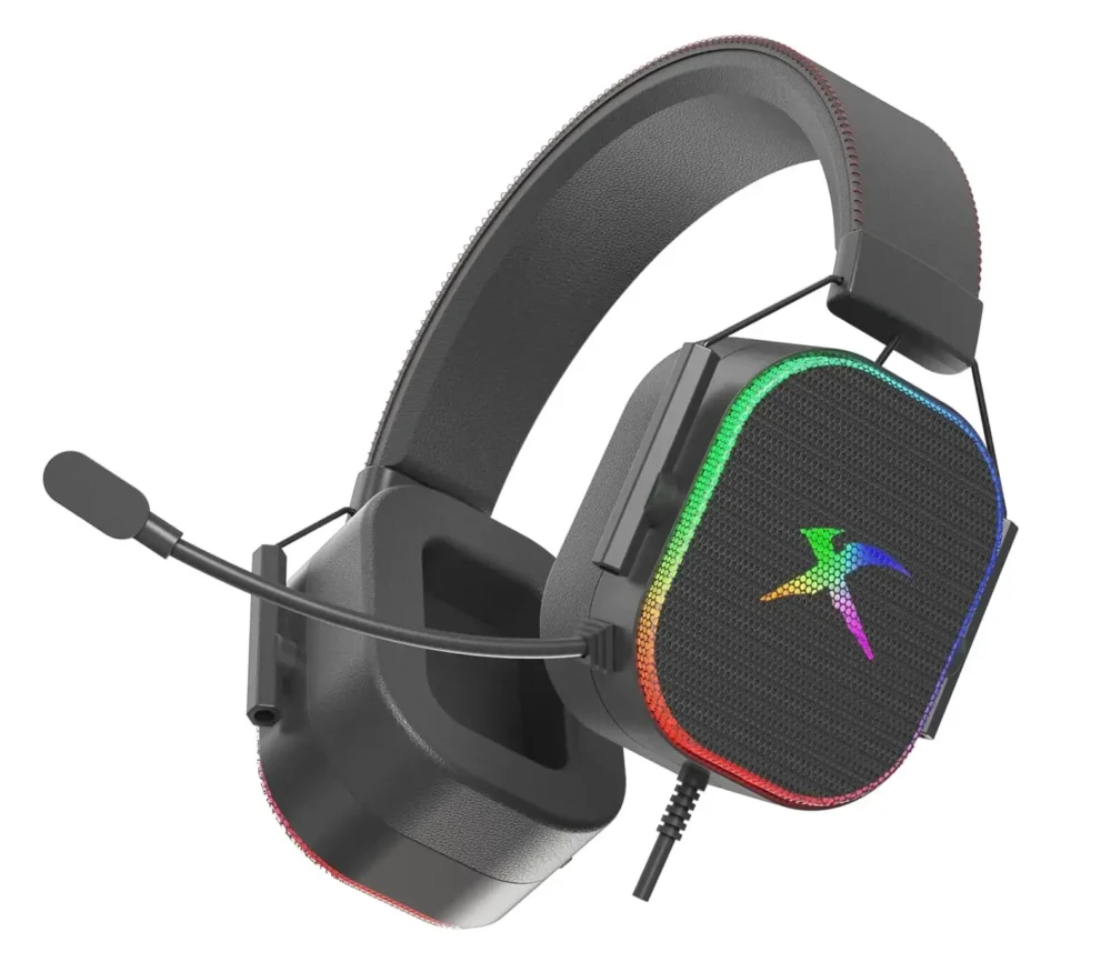 אוזניות גיימינג חוטיות דגם GH-606 מבית XtrikeMe עם מיקרופון ותאורת RGB