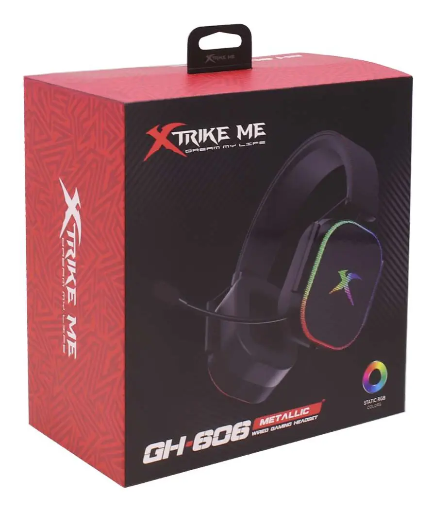 אוזניות גיימינג חוטיות דגם GH-606 מבית XtrikeMe עם מיקרופון ותאורת RGB – תמונה 3