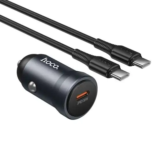 מטען רכב מהיר Hoco Z62A PD 30W – סט הכולל כבל Type-C ל-Type-C – תמונה 6