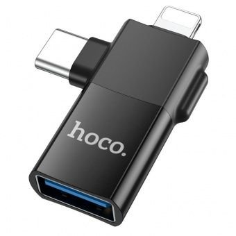 מתאם OTG לאייפון ואנדרואיד HOCO UA17 חיבור USB-C ו-Lightning – תמונה 5