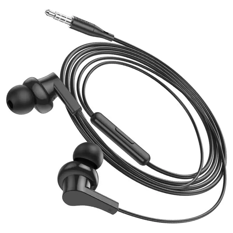 אוזניות חוטיות 3.5mm עם מיקרופון ושליטה בכבל HOCO M114 איכותיות – תמונה 3