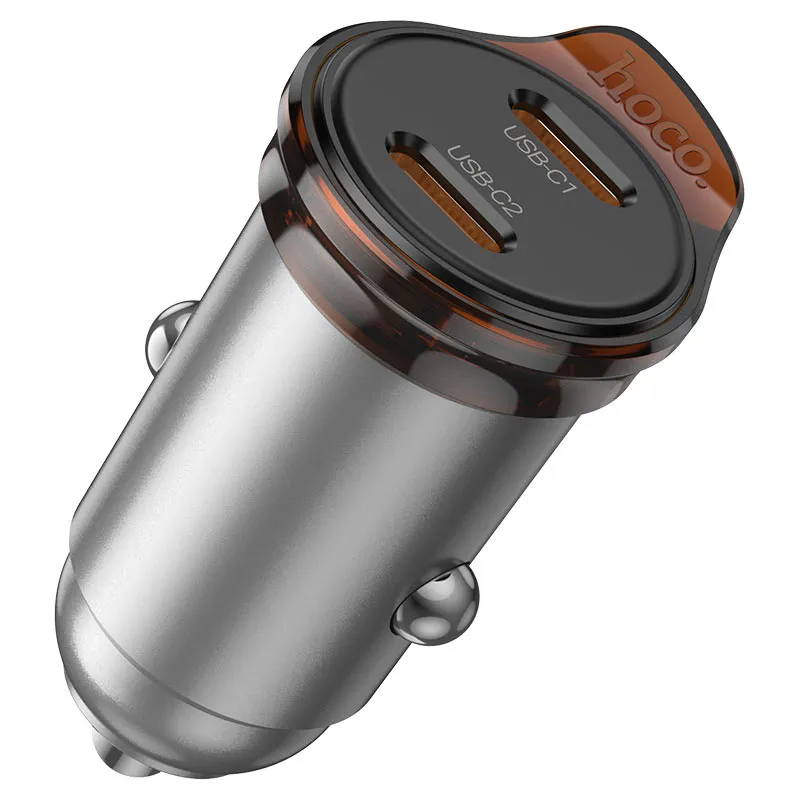 מטען רכב מהיר Hoco NZ16B Rigorous PD 45W – שתי יציאות USB-C עוצמתיות