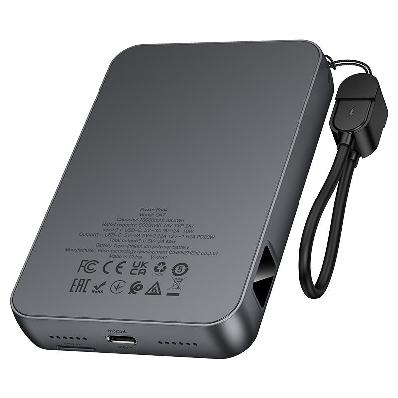 סוללת גיבוי Hoco Q47 Power Bank – טעינה מהירה PD+QC ותצוגת LED – תמונה 5