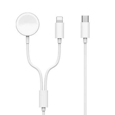 כבל מטען אלחוטי 2 ב-1 לשעון Apple Watch וחיבור TARGET Type-C to Lightning — טעינה משולבת מהירה