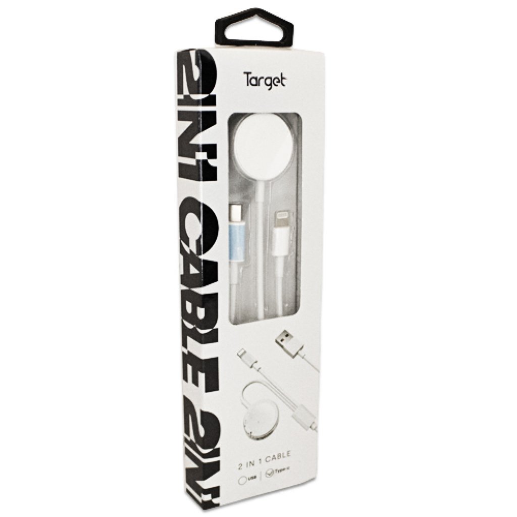 כבל מטען אלחוטי 2 ב-1 לשעון Apple Watch וחיבור TARGET Type-C to Lightning — טעינה משולבת מהירה – תמונה 2