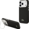 כיסוי שחור LACOSTE Magsafe ל-iPhone 17 Pro Max — מגן יוקרתי עם רגלית מובנית