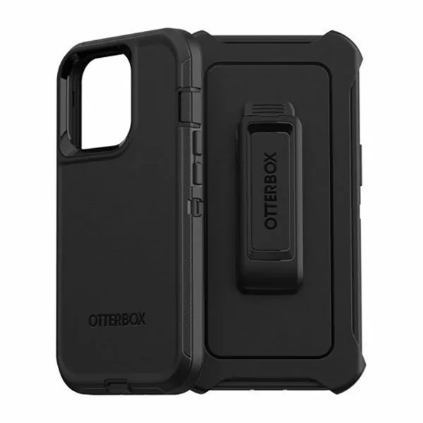 Alternative view of כיסוי לאייפון 12 פרו מקס Otterbox Defender שחור — מגן פרימיום עמיד במיוחד עם קליפס