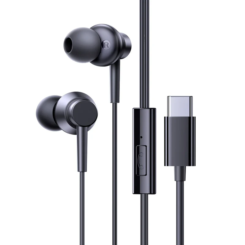 אוזניות חוטיות Baseus Encok CZ11 Type-C — עיצוב In-Ear עם מתאמי סיליקון בצבע שחור