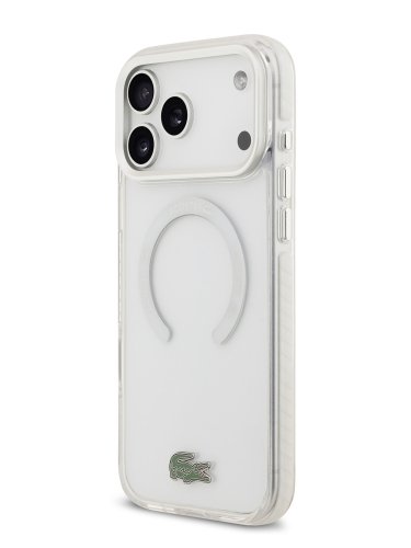 Alternative view of כיסוי LACOSTE MagSafe שקוף עם מסגרת לבנה לאייפון 17 (iPhone 17) — Clear White