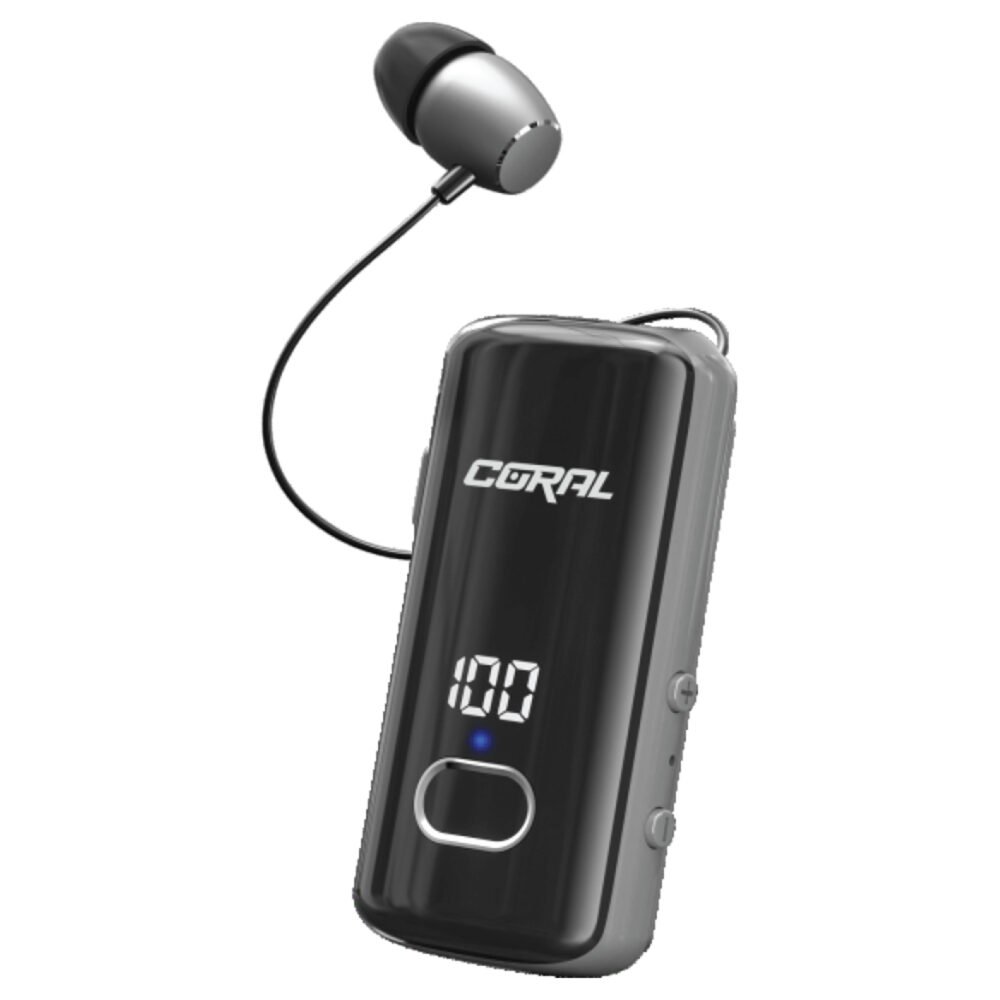 אוזניית קליפס אלחוטית Coral Vibe 5 — דיבורית אישית עם תפס לבגד