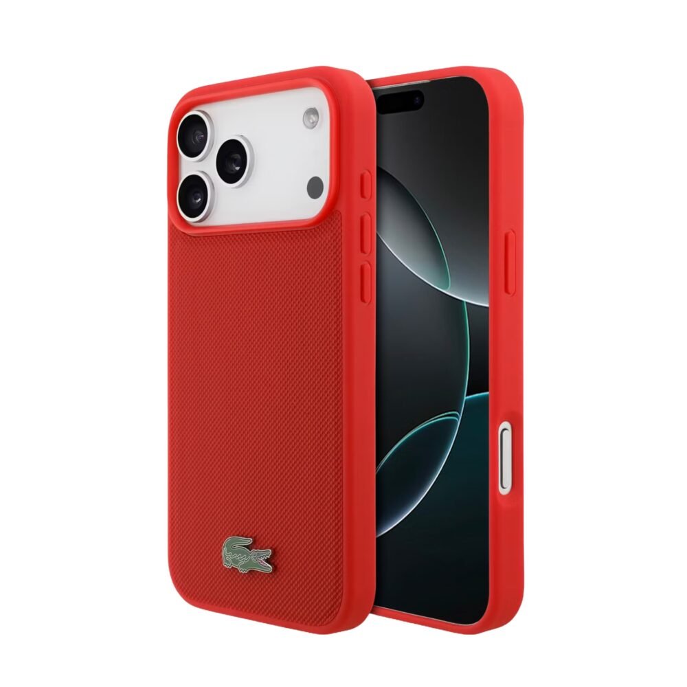 כיסוי LACOSTE MagSafe מקורי לאייפון 17 פרו מקס (iPhone 17 Pro Max) — אדום