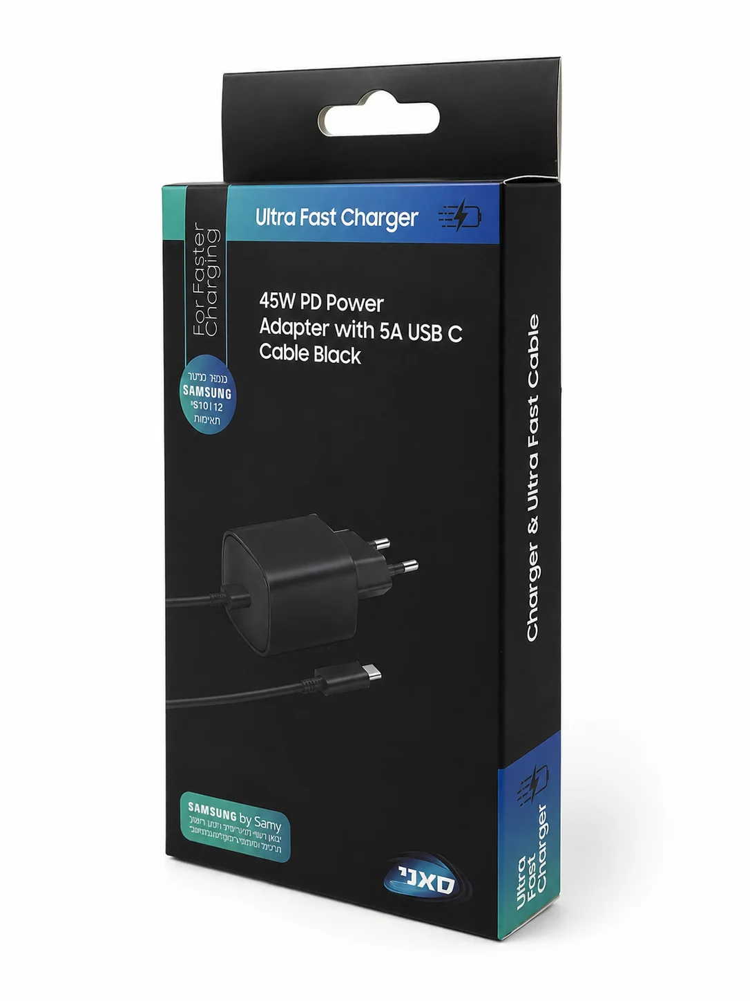 מטען קיר סמסונג 45 וואט מקורי Samsung Super Fast Charging 2.0 — צבע שחור/לבן – תמונה 4
