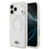כיסוי LACOSTE MagSafe שקוף עם מסגרת לבנה לאייפון 17 פרו מקס (iPhone 17 Pro Max) — Clear White
