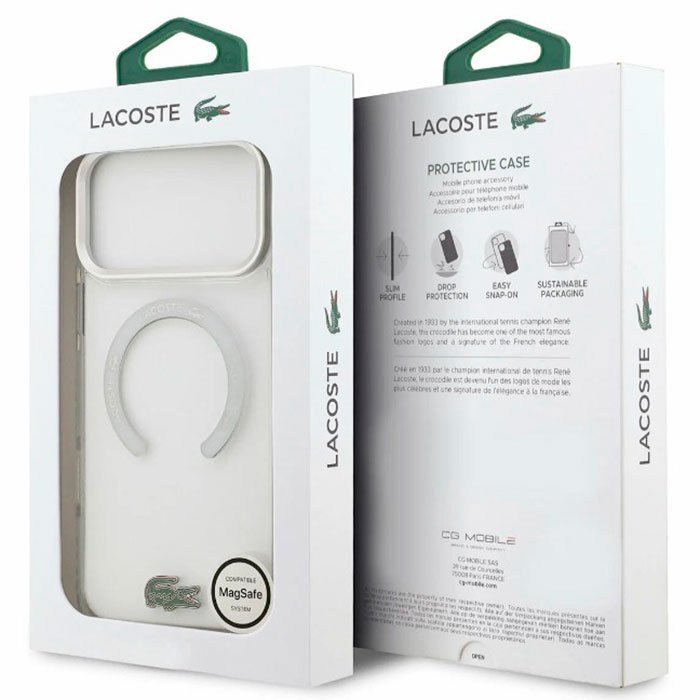 Alternative view of כיסוי LACOSTE MagSafe שקוף עם מסגרת ירוקה לאייפון 17 פרו מקס (iPhone 17 Pro Max)