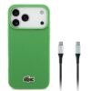 חבילת פרימיום לאייפון 17 פרו מקס: כיסוי LACOSTE MagSafe ירוק + כבל C to C איכותי לטעינה מהירה