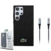 חבילת פרימיום ל-Galaxy S25 Ultra: כיסוי LACOSTE MagSafe שחור + כבל C to C איכותי לטעינה מהירה