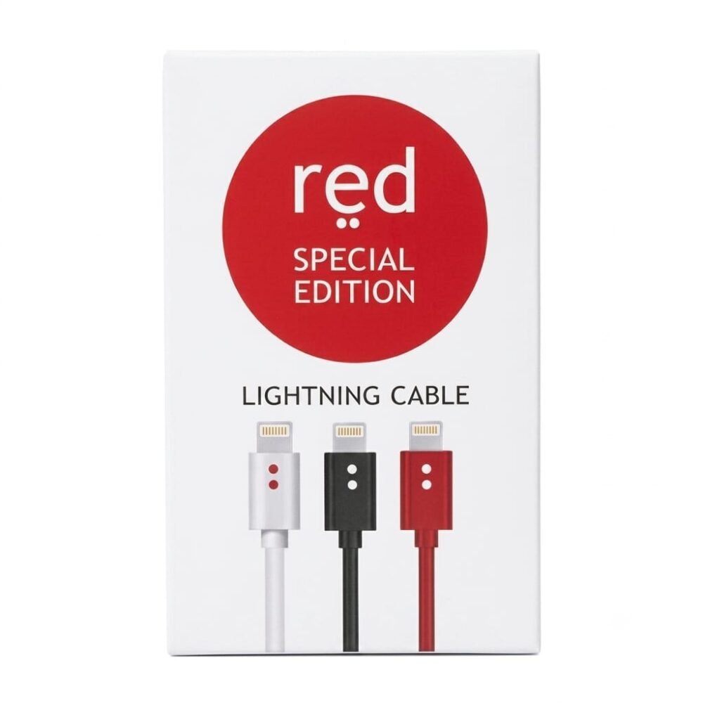 מארז 3 כבלי לייטנינג לאייפון RED Special Edition — אורך 1 מטר USB-A to Lightning
