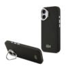 כיסוי LACOSTE מקורי לאייפון 17 (iPhone 17) עם רגלית מובנית — שחור