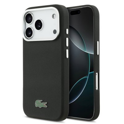 כיסוי LACOSTE MagSafe מקורי לאייפון 17 פרו מקס (iPhone 17 Pro Max) — שחור