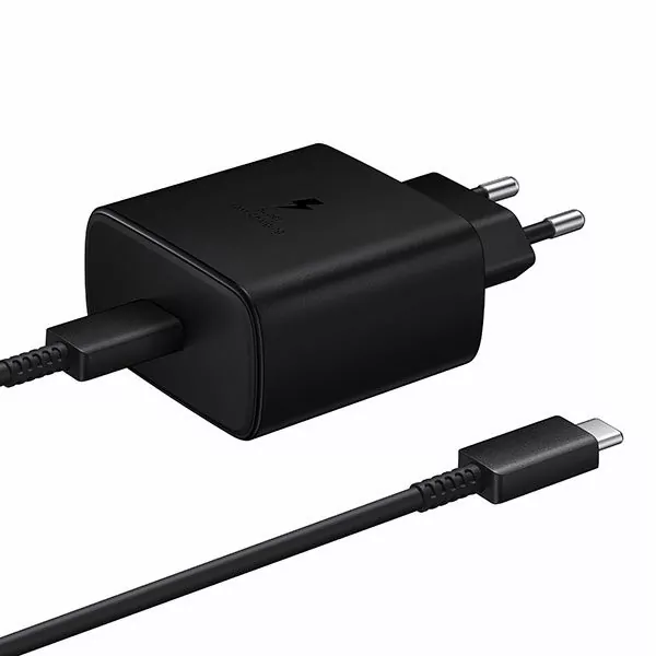 מטען קיר סמסונג 45 וואט מקורי Samsung Super Fast Charging 2.0 — צבע שחור/לבן