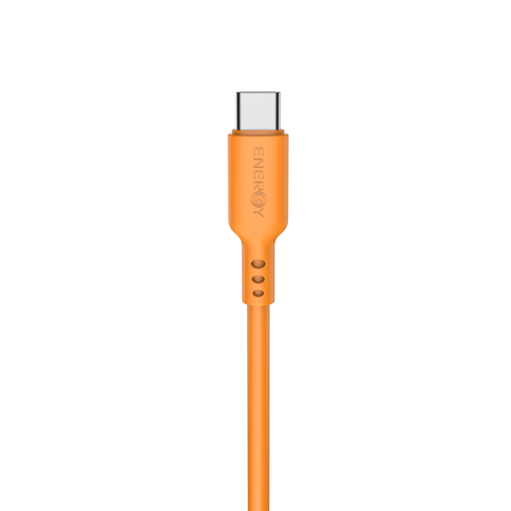 כבל סיליקון ENERGY C to C 60W Silicone 1.3M — צבע כתום