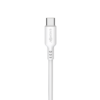 כבל טעינה מהירה ENERGY Type-C ל-Type-C בהספק 60W — סיליקון לבן גמיש ועמיד 1.3 מטר