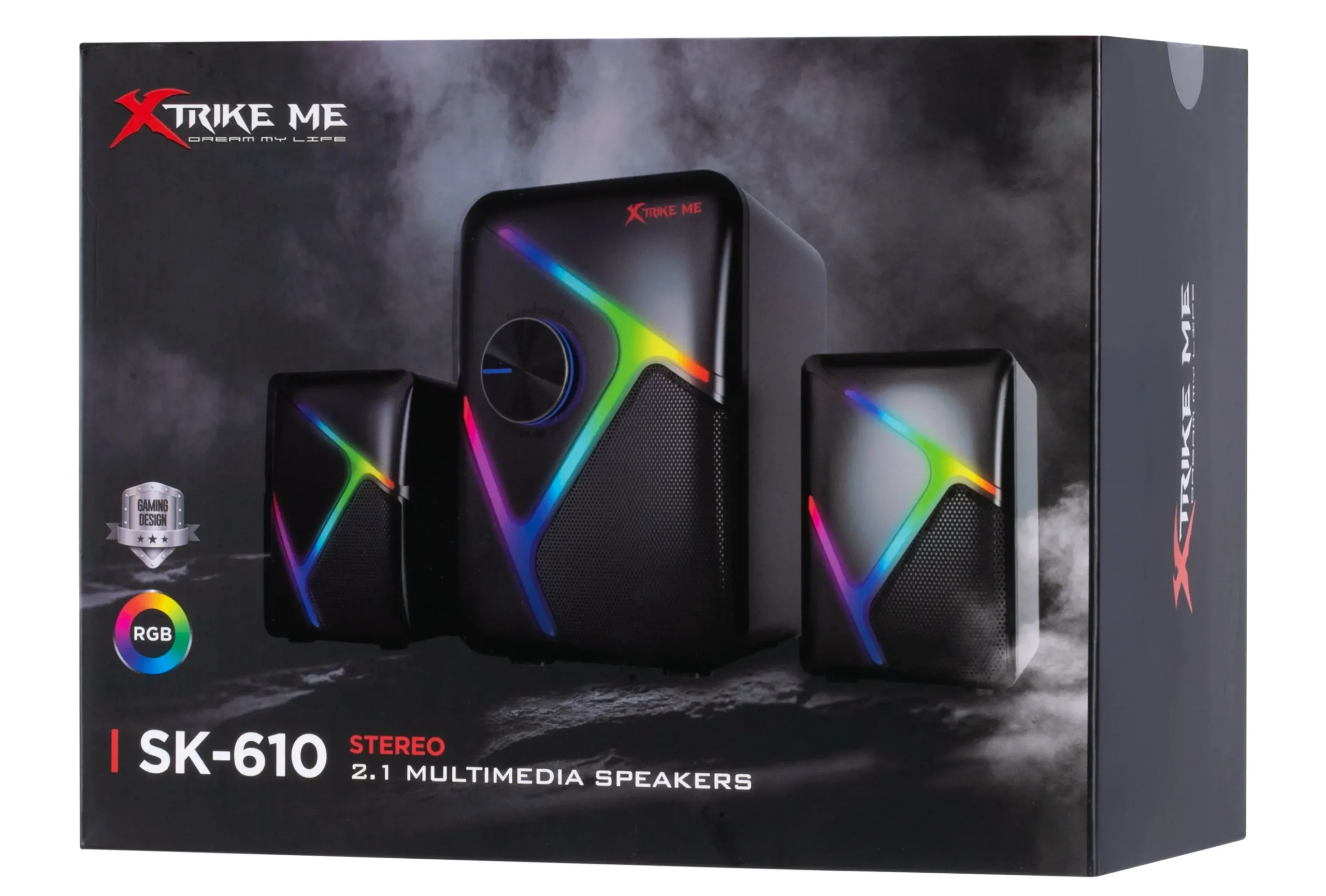 זוג רמקולים גיימינג למחשב דגם SK-610 מבית XtrikeMe — סאונד נקי ועיצוב קומפקטי לשולחן העבודה – תמונה 4