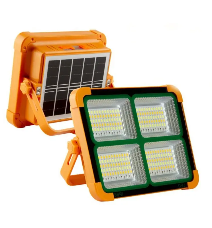 פרוז'קטור לד סולארי נייד 20W עם פאנל מובנה ותאורת חירום — תאורת חוץ ללא חשמל