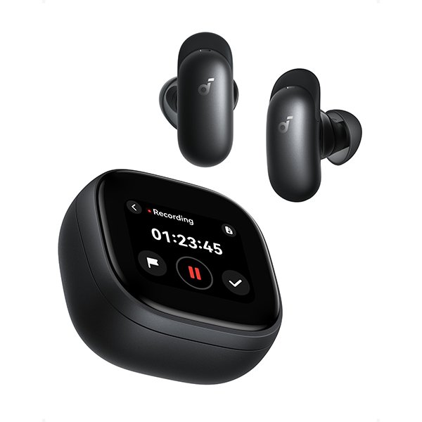 אוזניות אלחוטיות Anker Soundcore Liberty 5 Pro Max  סינון רעשים אקטיבי Adaptive ANC 4.0 ומסך מגע AMOLED