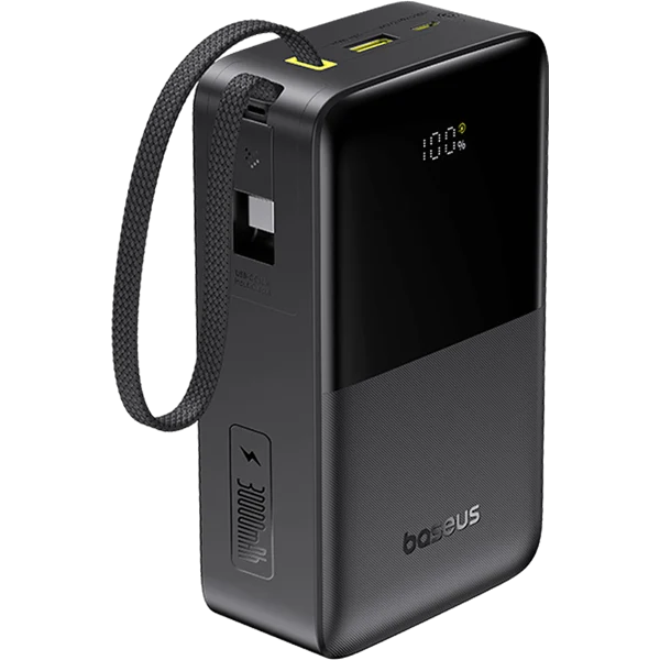 סוללת גיבוי Baseus EnerFill FC51 30000mAh 22.5W עם כבל USB-C מובנה — קיבולת ענקית וטעינה מהירה