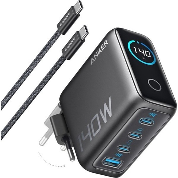 מטען קיר מהיר Anker 140W 4-Port PD 3.1 לסמארטפונים, מחשבים ניידים וטאבלטים