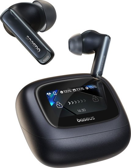 אוזניות In-Ear ‏Baseus Bowie M2s Ultra: חסימת רעשים חכמה, מיקרופונים כפולים לשיחות צלולות ועיצוב יוקרתי (שחור / לבן)